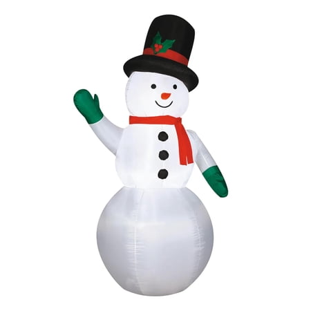 Gemmy Inflatable Snowman LED Light-Up Yard Decoration - 7 ft