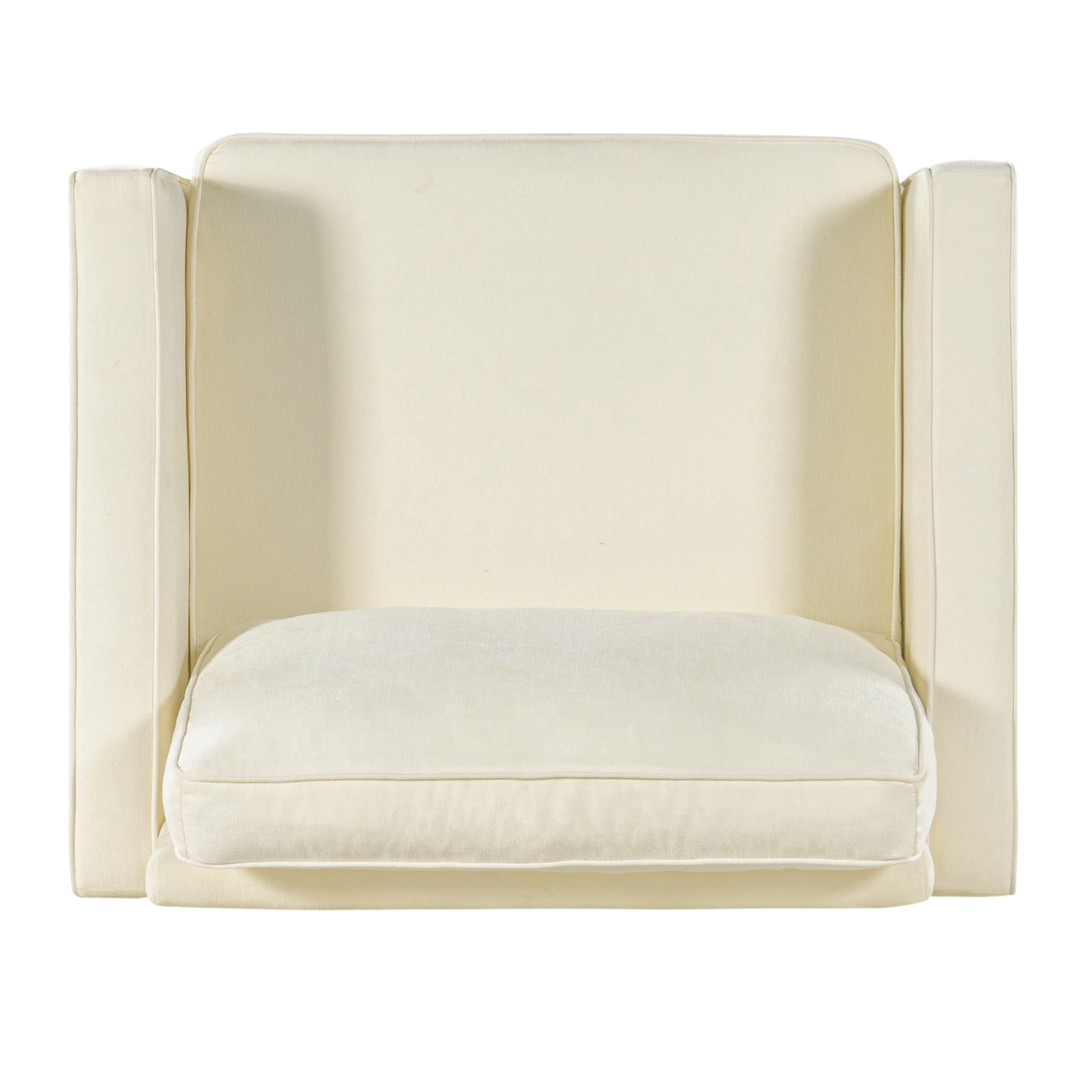 Christopher Knight Home Modern Chenille Upholstered Single Sofa with Square Arms, Pillow Back, Beige