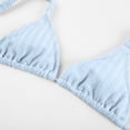 thumbnail image 6 of vigerkar Women's 2 Piece Bikini Set Textured Ruched Low Rise Swimsuit Bathing Suit (Light Blue, S), 6 of 9