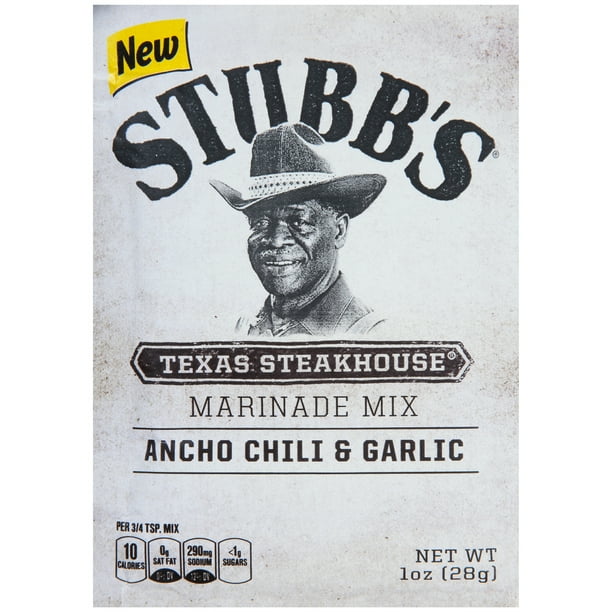 Stubb's Ancho Chili & Garlic Texas Steakhouse Marinade Mix, 1 oz