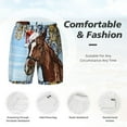 thumbnail image 5 of Balery Christmas Horse Mens Swim Trunks Swim Shorts for Men Quick Dry Inseam Beach Shorts with Compression Liner Pocket-Medium, 5 of 9