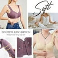 thumbnail image 2 of Front Close Button Cotton Bras For Older Women No Wire, Buckle Bra, Large Size Bra, 2 of 5
