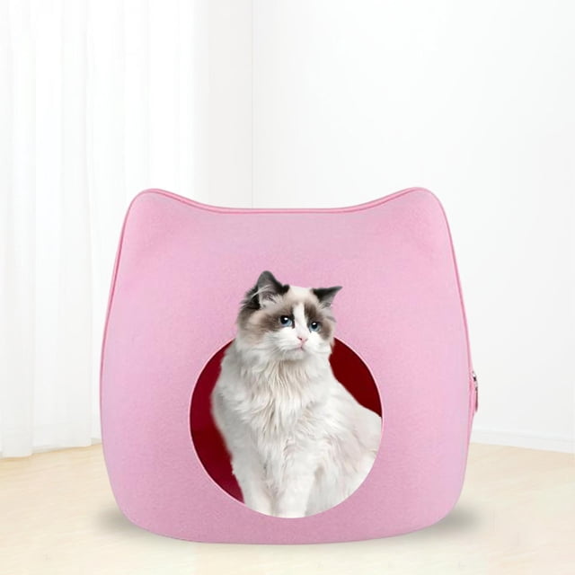 Cama acolchada para mascotas Colco Cueva de la cama del gato Rosa