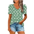 thumbnail image 2 of Puntoco Liquidación de blusas cortas para mujer, blusa holgada informal de manga corta a la moda para mujer, 2 of 5