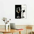 thumbnail image 3 of COMIO Kitchen Wall Art Wine Glass Black and White Wall Decor for Living Room Dining Room Modern Family Kitchen Bar Pictures Abstract Wine Cup Canvas Artworks Minimalist Paintings Home Decoration, 3 of 5