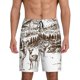 thumbnail image 1 of Balery Woodland Forest With Deers Pantalones cortos de pijama de punto de algodón para hombre con cinturilla y bolsillos-4X-Large, 1 of 6
