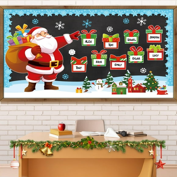 Decoraciones para Tablero de Anuncios de Navidad Aneco - Borde de Recorte Navideño