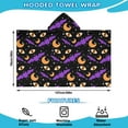 thumbnail image 2 of Halloween Bat Moon Eye Pattern Hooded Bath Towel，50"x30" for Ages 3 To 12 Kids, Quick Dry Lightweight Soft Microfiber Hood Beach Towel Cover Up for Kids, 2 of 7
