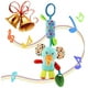 thumbnail image 2 of Juguetes para bebés, 6 paquetes de accesorios para cochecito de juguete, cuna, sonajero colgante de animales de dibujos animados, juguete para niños pequeños, tela aterciopelada suave con cascabel, 2 of 6