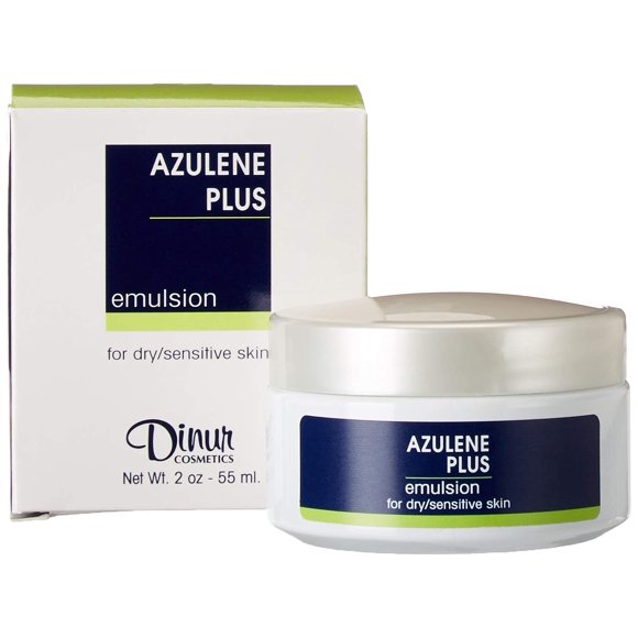 Dinur Cosmetics Azulene Emulsion Crema de día para piel seca y sensible ayuda en la hidratación más suave mejora la claridad de la piel elasticidad 2 oz