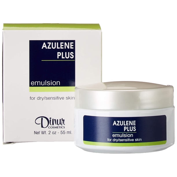 Dinur Cosmetics Azulene Emulsion Crema de día para piel seca y sensible ayuda en la hidratación más suave mejora la claridad de la piel elasticidad 2 oz