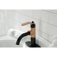 thumbnail image 4 of Kingston Brass KSD2827KL Whitaker One-Handle Single-Hole Bathroom Faucet with Deck Plate and Push Pop-Up Drain, Matte Black/Rose Gold, 4 of 7