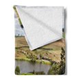 thumbnail image 2 of Hobbits Soft Flannel Fleece Throw Blanket, Overhill Matamata New Zealand Movie Set Hobbit Land Village Movie Set Image, Cozy Plush for Indoor and Outdoor Use, 50" x 60", Green Brown, by Ambesonne, 2 of 5