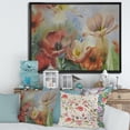 thumbnail image 2 of Designart 'Ancient Flowers In Dark Pastel Colours' Traditional Framed Canvas Wall Art Print, 2 of 5