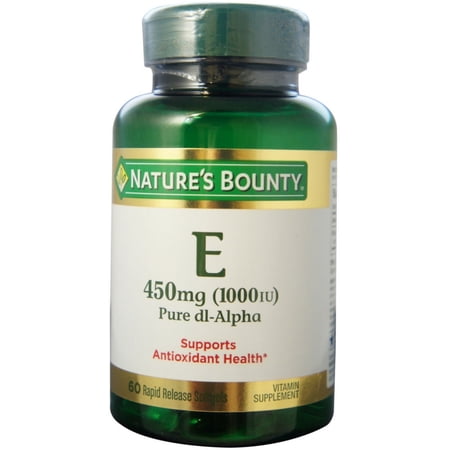 Nature's Bounty Vitamin E 1000 IU Softgels Pure DL-Alpha 60 Soft Gels (Pack of 6)