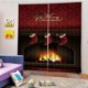 thumbnail image 1 of 2 Piezas / De Cortinas De Navideño, Ventana, Cortina, , Cortina, Con Ganchos Y Anillos De Instalación, Cortinas Con Aislamiento Térmi Chimenea - 150x166cm Soledad Cortina de ventana de Navidad, 1 of 3