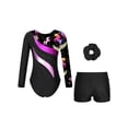 thumbnail image 2 of Haitryli Gymnastics Leotards for Girls Ballet Dance Unitards Tumbling Outfits Hair Scrunchie Bodysuits Black 14, 2 of 5