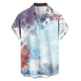 thumbnail image 3 of Ceisia Gradient Print Short Sleeve Button-Down Shirts for Men Slim Fit Casual Summer Beach Tops Purple XXL Gifts, 3 of 6