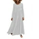 thumbnail image 4 of Vestido Largo De Manga Larga, Vestido Largo Con Cuello Redondo Y Costuras Con Volantes Diseño Asimétrico Para Vacaciones Para Fiestas ANGGREK Otros, 4 of 6