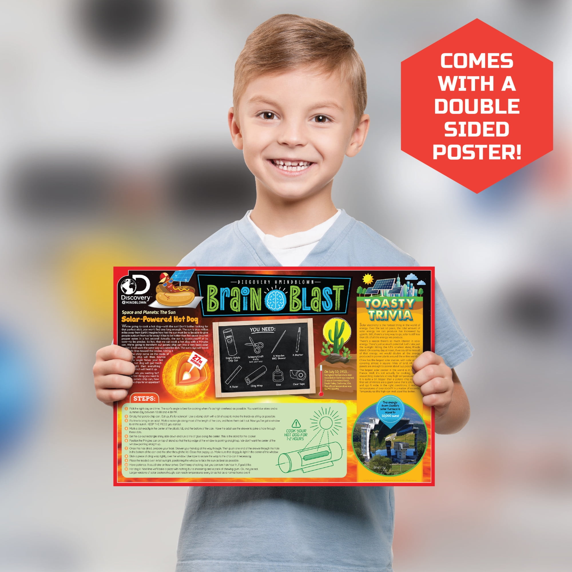 Discovery #Mindblown 2-in-1 World Globe LED Lamp w/Day & Night Modes, STEM Geography Map Educational Toy for Children