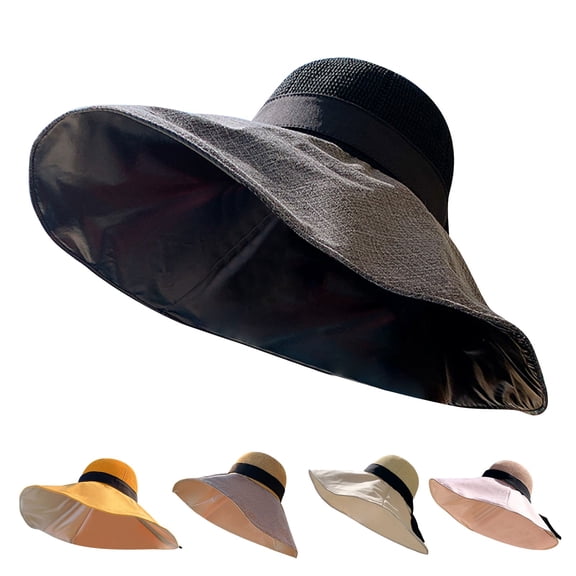 Summer Hot Sales Under $5 Khaki Sun Hat Women GIJNRIUIUA Women‘S Oversized Female and Small Holiday Spring Summer Foldable Hat Trucker Hats