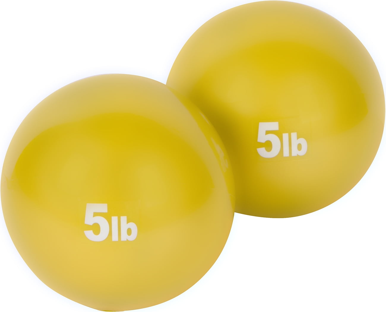 Weighted Exercise Toning Ball (Set of 2, Yellow, 5 lb) by Trademark Innovations
