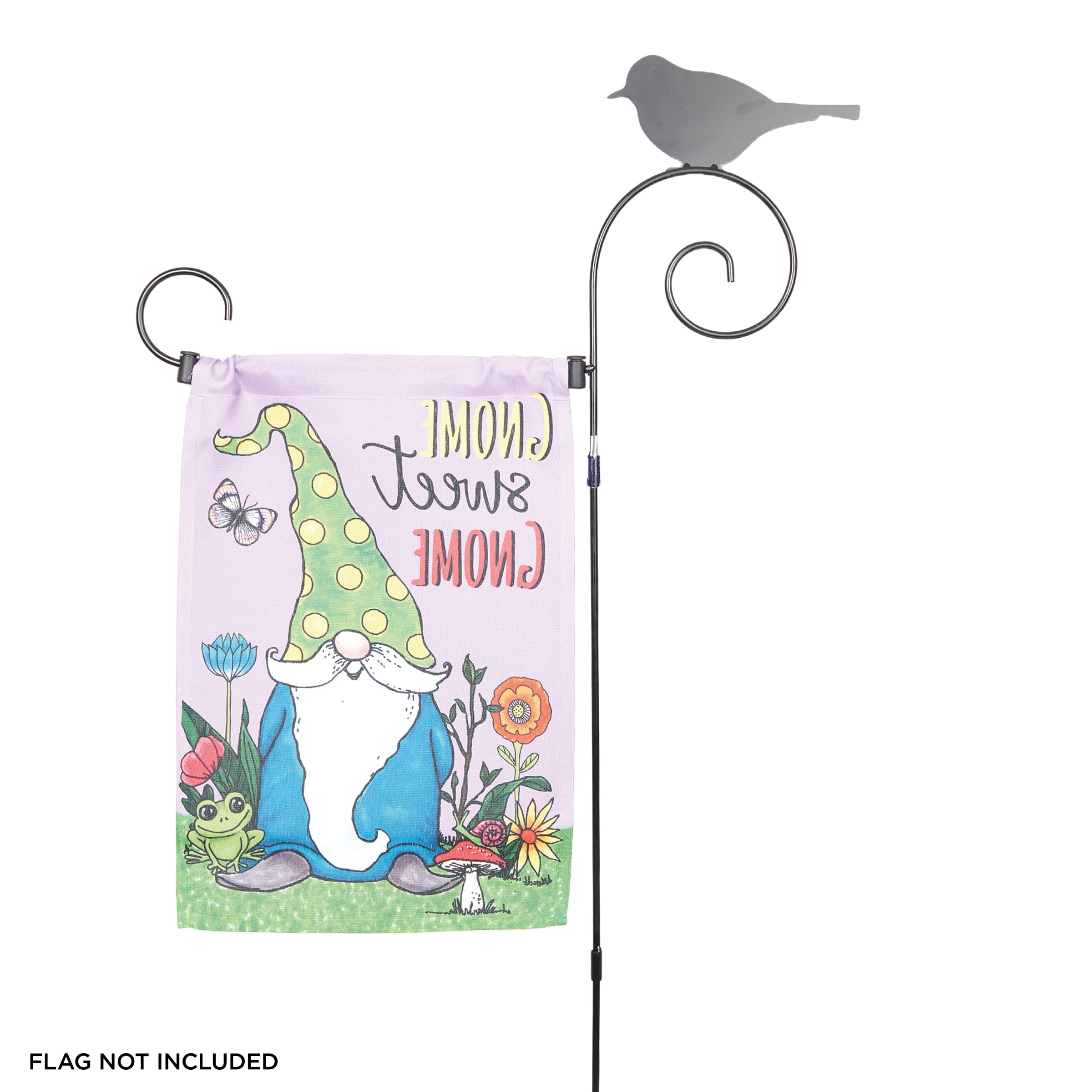 Bird Silhouette Garden Flag Holder Stake