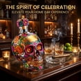 thumbnail image 5 of Halloween Skull Decanter Bottle, Hand Painted Borosilicate Glass with Gift Box, Day of the Dead Bar Decor（Notice Real Photo）, 5 of 20
