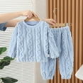 thumbnail image 2 of GYUJNB Cozy Flannel Pajama for Baby Girls and Boys Soft Fleece Loungewear Warm Sleepwear Outfit with Long Sleeve and Pants for Toddler Kids Winter Nightwear Comfortable,Size:4-5 Years, 2 of 3