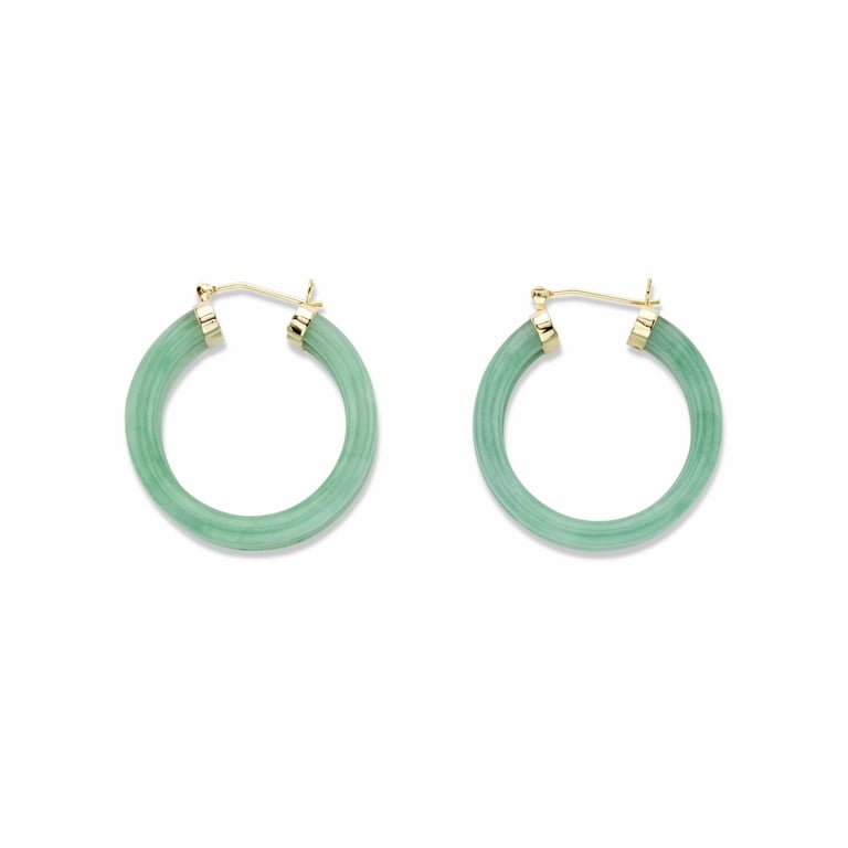 Genuine jade hoop best sale earrings