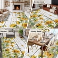 thumbnail image 4 of Rectangle Rug 5x8ft Area Rug,Spring Sunflower Leaf Area Rugs for Living Room Bedroom,Pastoral Plant Wood Plank Floor Mat Non-Slip Non-Shedding Carpet Indoor Accent Rugs, 4 of 9