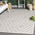 thumbnail image 2 of SAFAVIEH Martha Stewart Global Diamond Indoor/Outdoor Area Rug, Light Beige/Brown, 5'3" x 7'6", 2 of 7