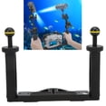 thumbnail image 1 of Video Light Holder, Waterproof 2.5cm Ball Head Underwater Camera Tray Dual Handle Ergonomic  For Underwater Shooting, 1 of 8