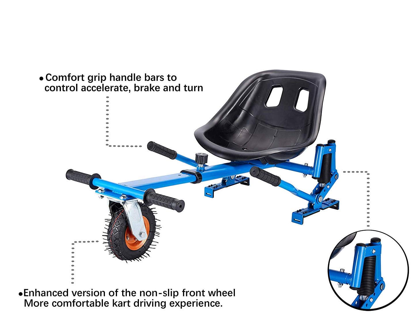 All In One Hover Cart Attachment For Hoverboard - Transform your Hoverboard into a Go Kart with Hovercart - Blue