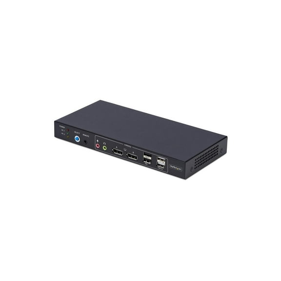 StarTech.com 2-Port Dual-Monitor DP KVM Switch w/Video Matrix, 4K 60Hz - KVM / audio / USB switch - 2 x KVM / audio / USB - 1 local user - desktop - TAA Compliant