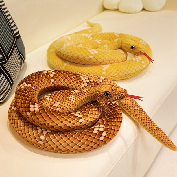 Juguete de peluche de serpiente de pitón simulado para niños, almohada de peluche larga de Boa Cobra gigante, regalo para niños, decoración del hogar, 110-300CM