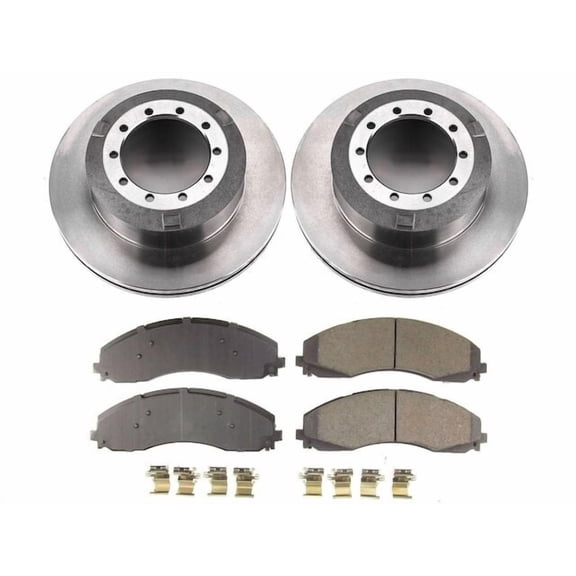 Rear Brake Pad and Rotor Kit - Compatible with 2017 - 2022 Ford F-450 Super Duty - Power Stop