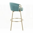 thumbnail image 4 of Claire 2-Piece Contemporary/Glam Bar Stools - 30" Fixed Height with Gold Legs & Blue Velvet Seat, 4 of 5