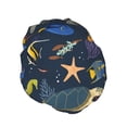 thumbnail image 2 of Kdxio Undersea Animals Print Shower Cap for Women,Elastic and Reusable,Double Waterproof Layers Bathing Hat, 2 of 9