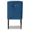 thumbnail image 4 of Contemporary Transitional Navy Blue Velvet Fabric Upholstered & Wood Wingback Dining Chair, 4 of 5