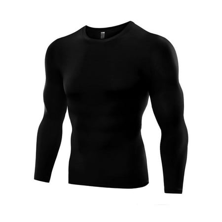 Mens Quick Dry Compression Thermal Tights Sports Gym T Shirt Base Layer