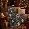 thumbnail image 3 of Pugs with Moon Stars and Floral Vines, Mystical Graphic Style for Dog Lovers, Celestial Puppy Pattern and Birthday Gift, Cozy Flannel Blanket for Bedroom and Study Room, Home Decor, 3 of 9