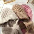 thumbnail image 4 of Friendlyk Winter Versatile Knitted Hooded Scarf 2 in 1 Stretchy Soft Thick Knitted Winter Hat Windproof Warm Scarfs Cap for Cold Weather Use, 4 of 7