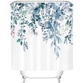 thumbnail image 3 of Goodwill Eucalyptus Shower Curtain Sets, Watercolor Leaves on The Top Plant with Floral Bathroom Decoration 72x78 Inch with Hooks, 3 of 7