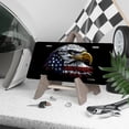 thumbnail image 3 of License Plate, Patriotic Eagle with Flag Feathers Decorative Front,Personalized Stainless Steel License Plate Cover For Men Women,12.2" X 6.2", 3 of 6