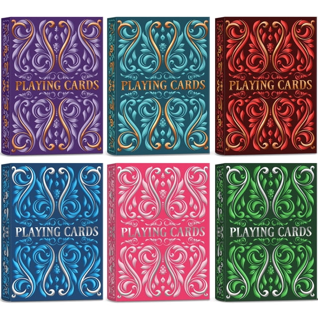 Baraja de cartas Wkchxd, paquete de 6, tamaño póker, índice estándar