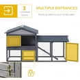 thumbnail image 3 of CHENZM 58" Rabbit Hutch, Wooden Bunny Hutch, Guinea Pig Cage, Small Animal Enclosure with Run Area, Removable Tray, Asphalt Roof, Lockable Doors and Ramp, Dark Gray, 3 of 18
