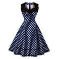 thumbnail image 2 of Femmes Rétro des Années 1950 Robe Vintage Cou Carré Polka Point Robe de Bal Cocktail Retour une Ligne Swing Robe Midi, 2 of 4