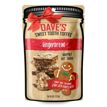 Dave's Sweet Tooth Gingerbread Toffee – Handmade & Homemade Gourmet Toffee with Warm Gingerbread, and Real Butter, Naturally Gluten-Free