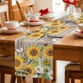 thumbnail image 5 of Farmhouse Sunflowers Table Runner 48 Inches, Rustic Barn Doors Flowers Butterfly Wooden Bed Runner Dresser Scarves Tabletop for Indoor Outdoor Parties/Ceremony/Banquet, 13" x 48", 5 of 8